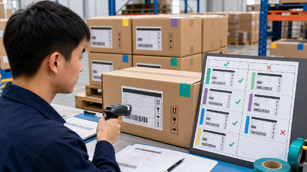 出口纸箱Shipping Mark唛头、条码和多SKU标签扫码防错检查