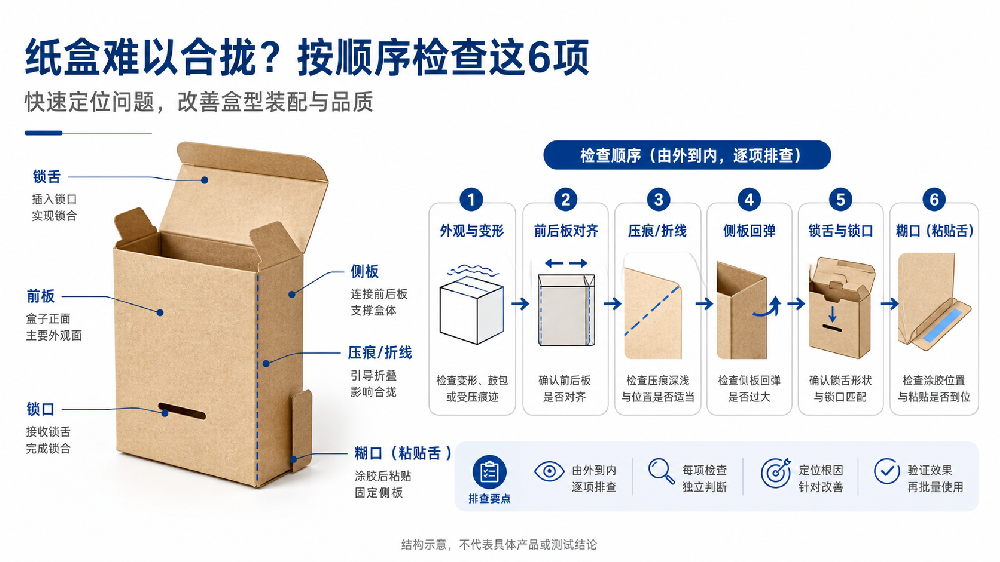 纸盒开合卡顿、合不上怎么办？从刀线、压痕和锁口逐项排查