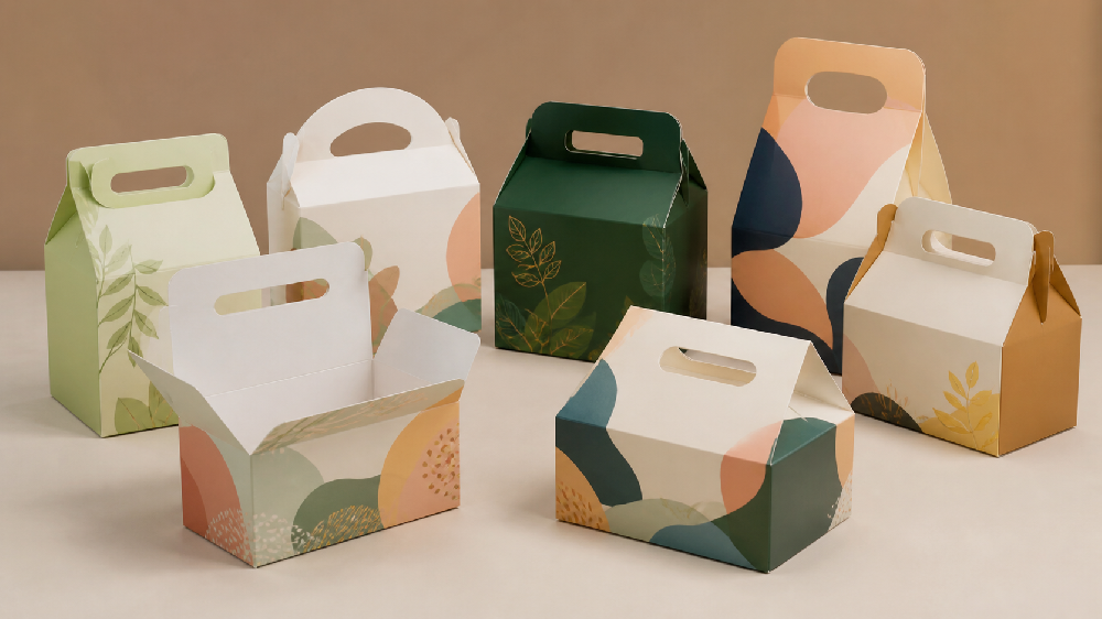不同结构纸盒提手样品展示图